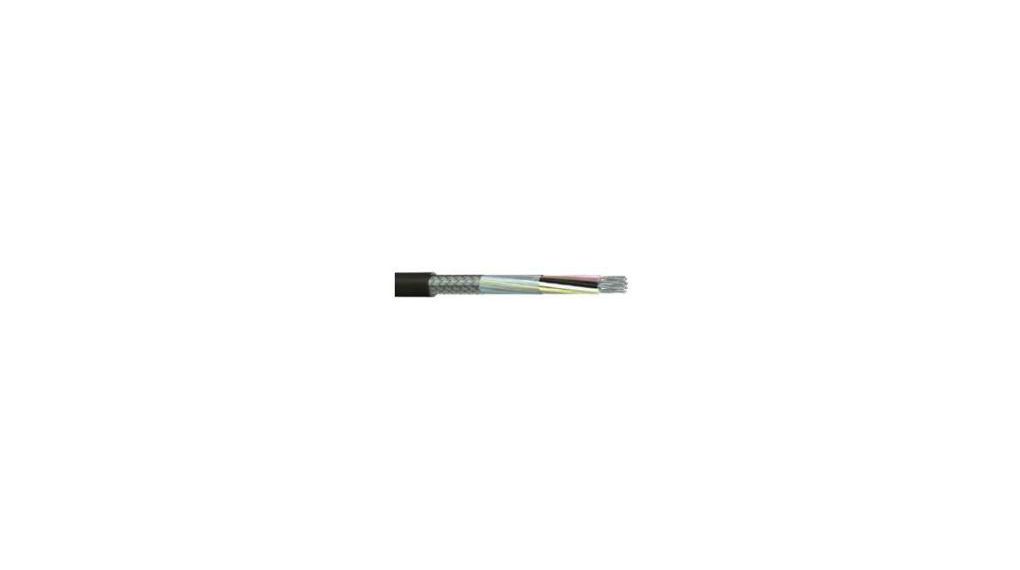 Mehradriges Kabel, YY ungeschirmt, PVC, 12x 0.5mm², 25m, Schwarz